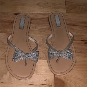 I.N.C Silver Bow Sandals